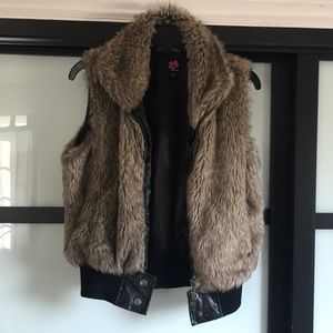 Furry tan vest